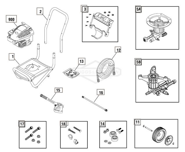 Briggs & Stratton pressure washer model 020387 replacement parts, pump breakdown, repair kits, owners manual and upgrade pump.